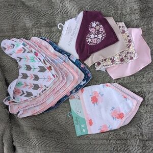 14 Baby girl drool bibs